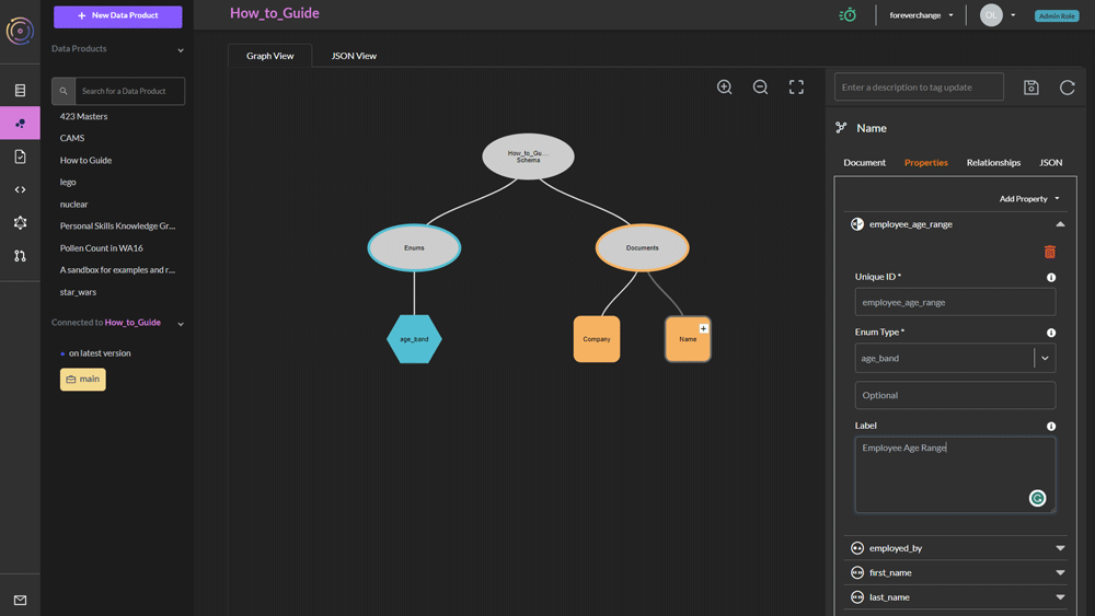 Add an enum property to a document using the schema builder UI