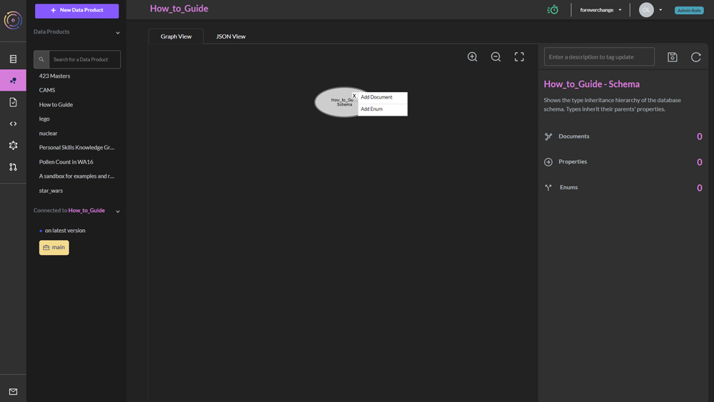 JSON schema editor in the TerminusCMS dashboard